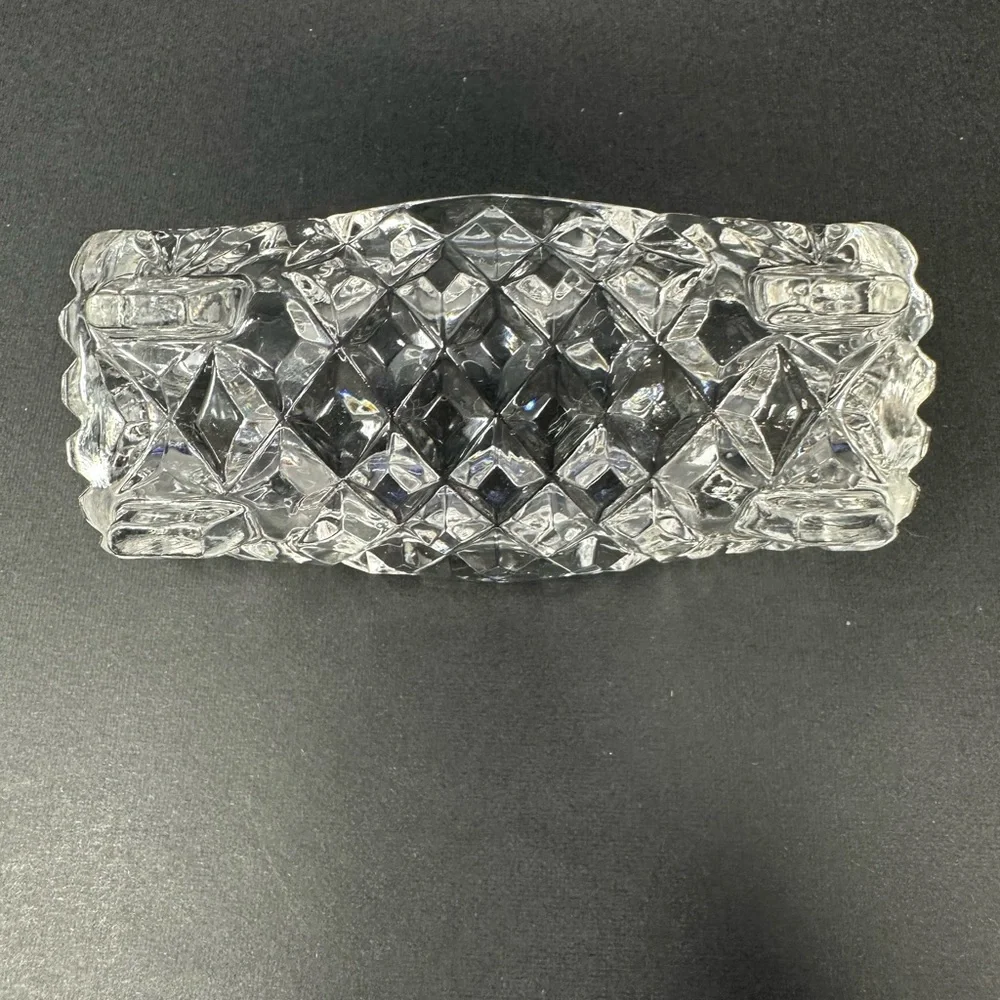Vintage Diamond Pattern Rectangular Toothpick Holder Salt Cellar Knife Rest A2